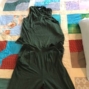 Floor length green cabi jumpsuit/romper
